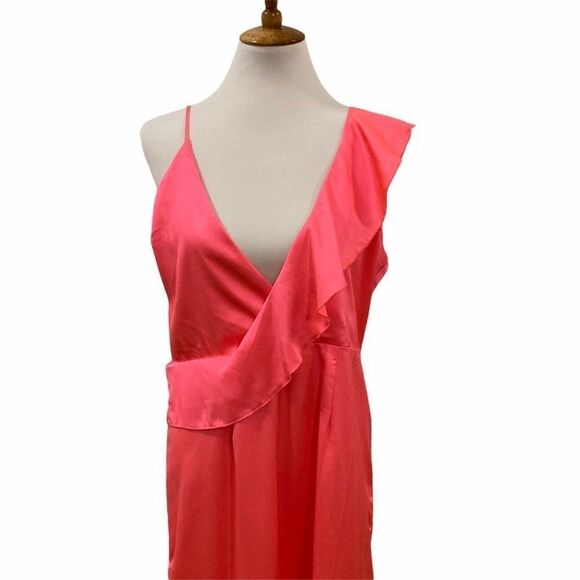 NWT Anthropologie Vone ruffle pink Yuli midi Dress, L - Picture 6 of 15